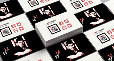 Business card design for the musician and composer Marc Wencelius
