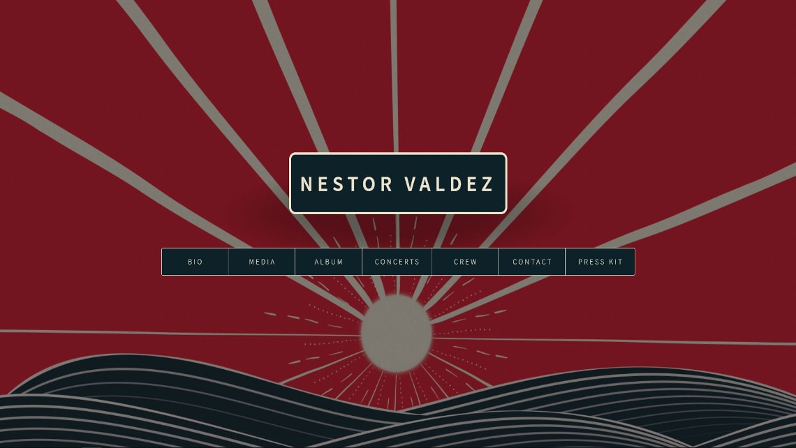 Picture of the website design for Nestor Valdez. Created by Musicos Productions